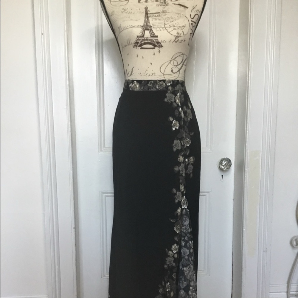 Free People Black and Gold Maxi Skirt - Picture 3 of 6